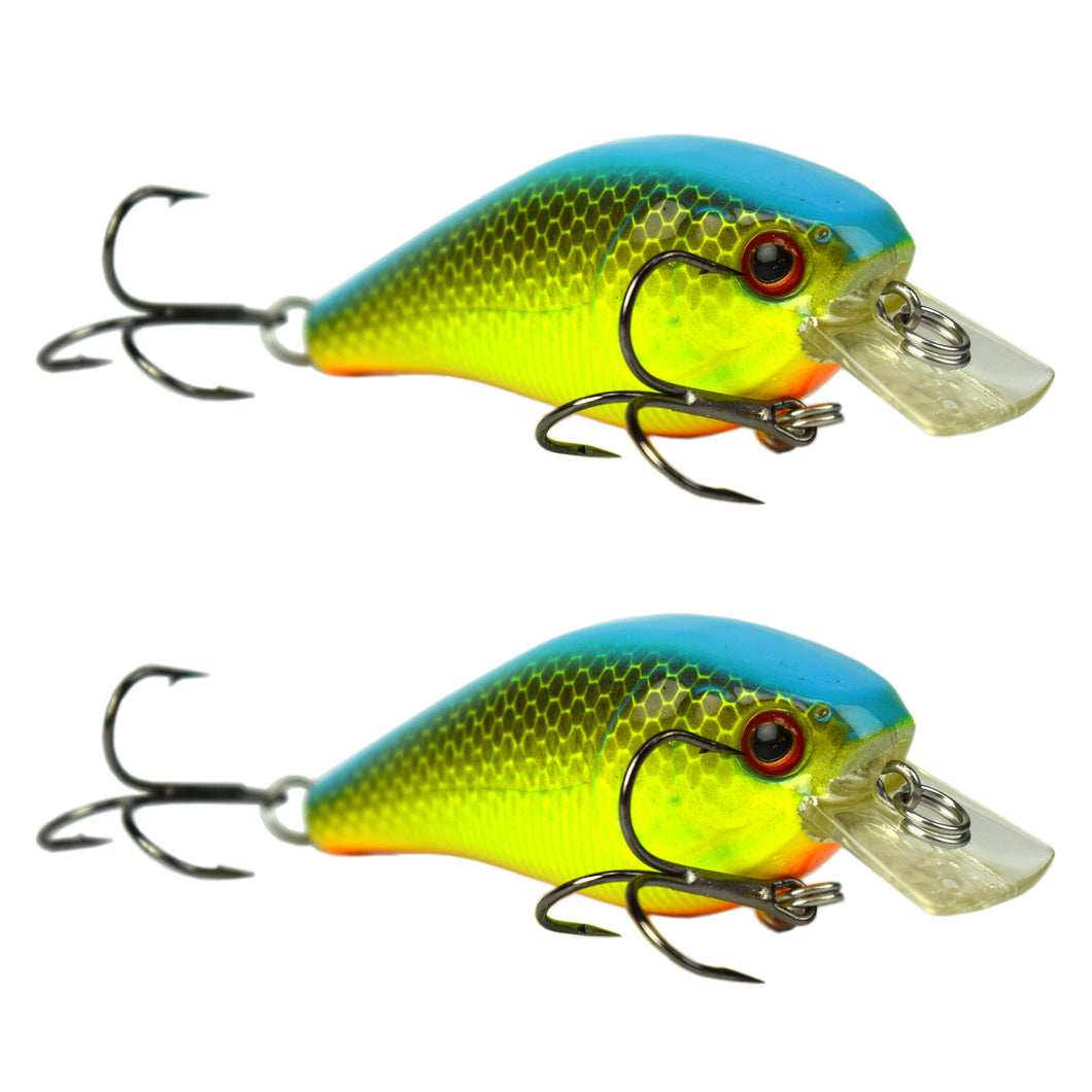Tackle HD Square Bill 2-Pack - Chartreuse Blue Back