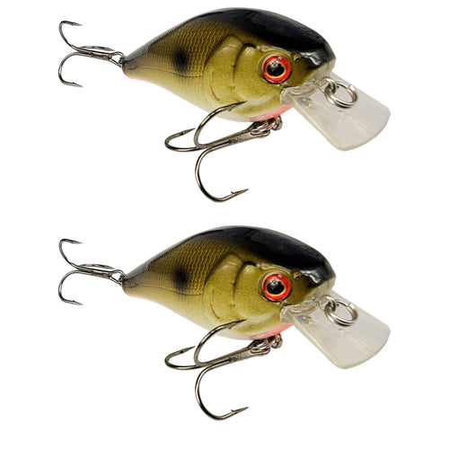 (5) Gold/Red Crawfish 2.5” Squarebill Crankbait Fishing Lures With Rattles