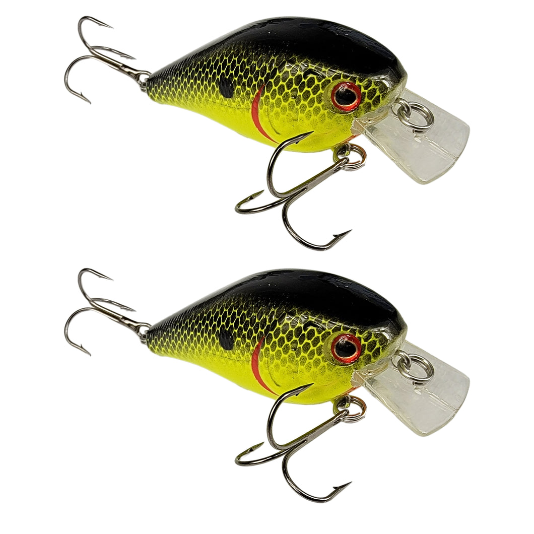 Tackle HD Square Bill 2-Pack - Chartreuse Black Back