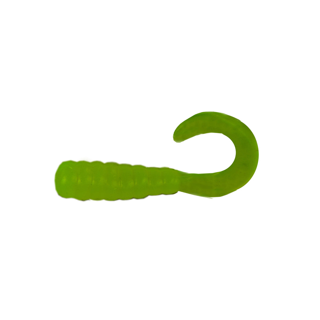 Pro Striker Baits Grub 2-Inch 100-Pack - Chartreuse