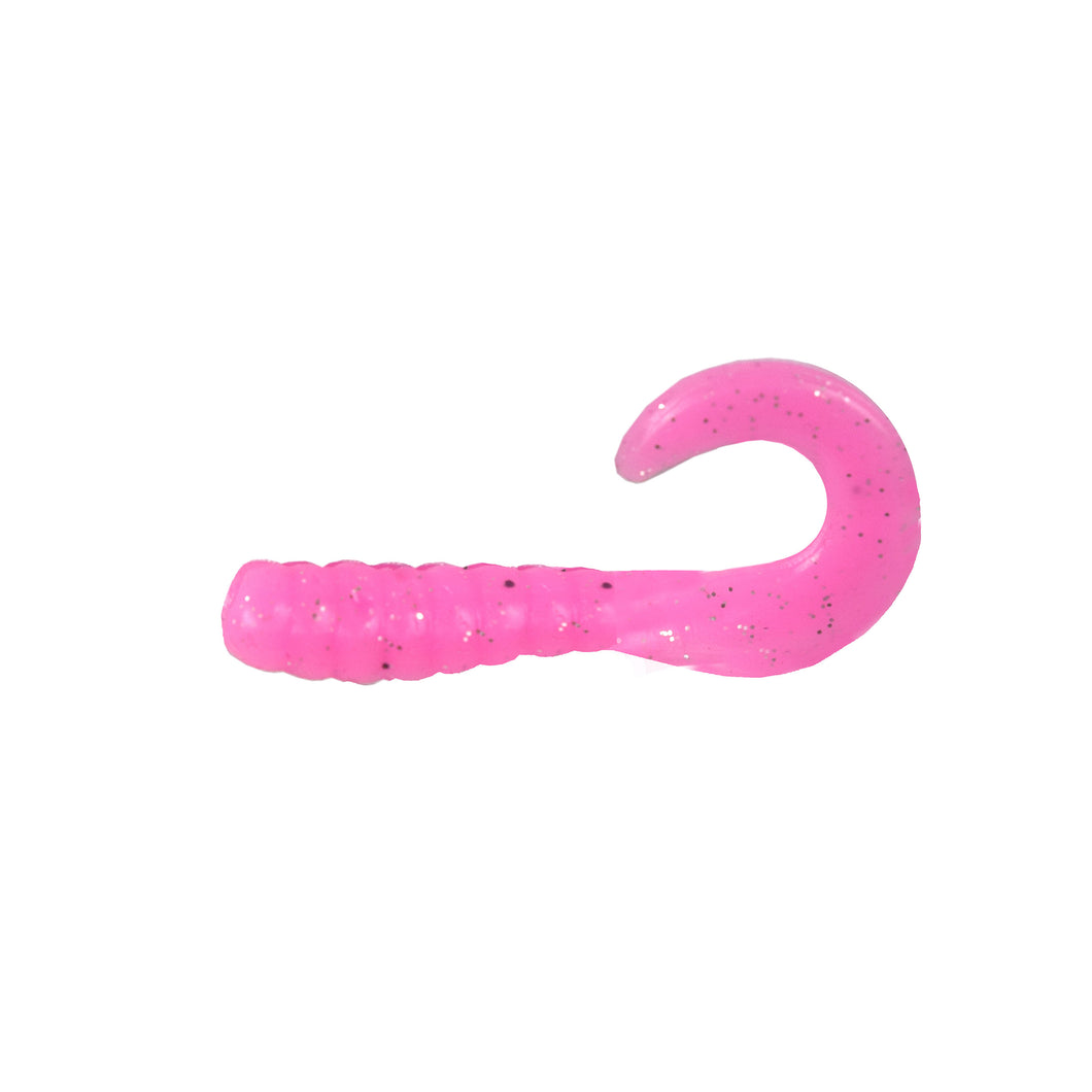 Pro Striker Baits Grub 2-Inch 100-Pack - Pink/Silver Flake