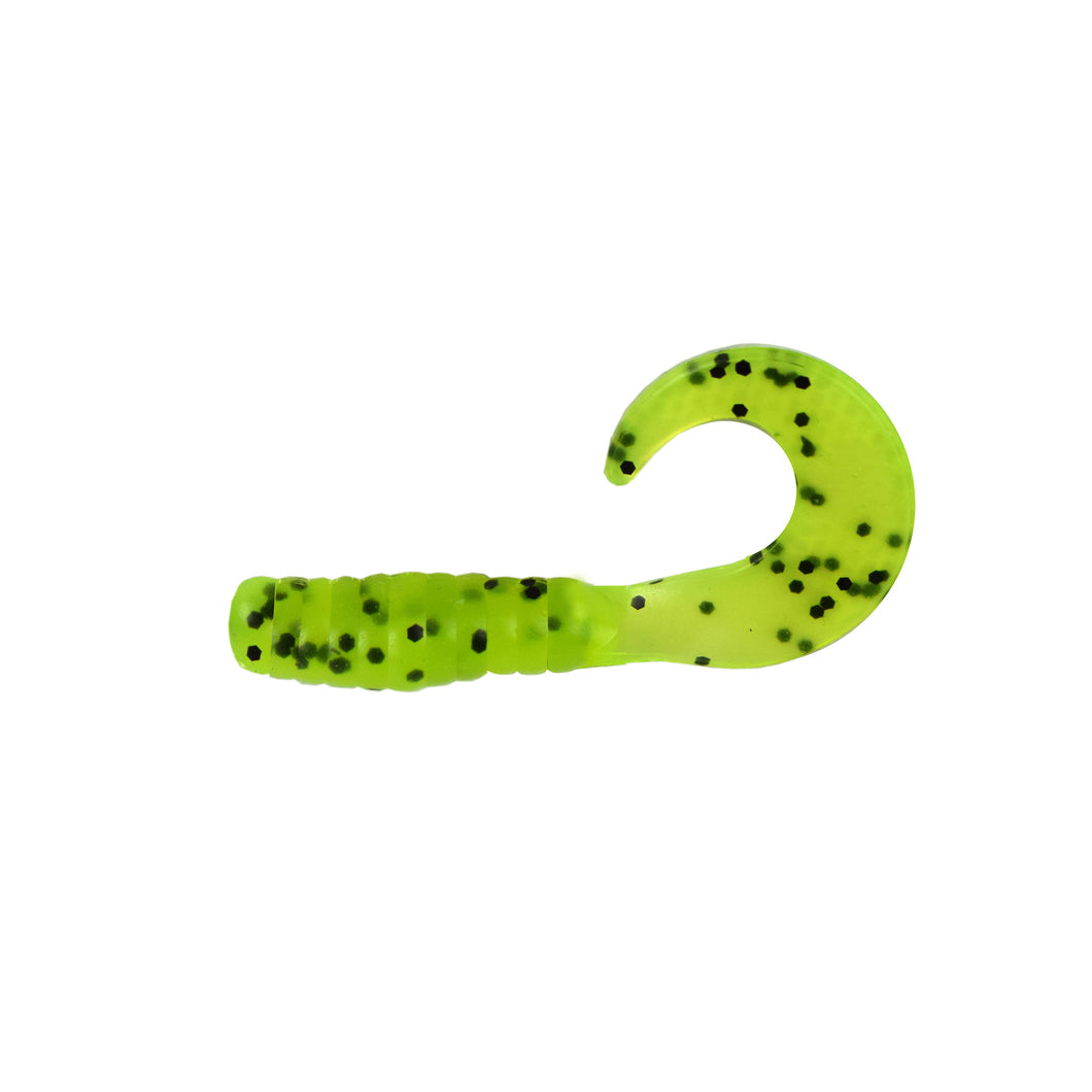 Pro Striker Baits Grub 3 Inch 50 Pack Chartreuse Pepper