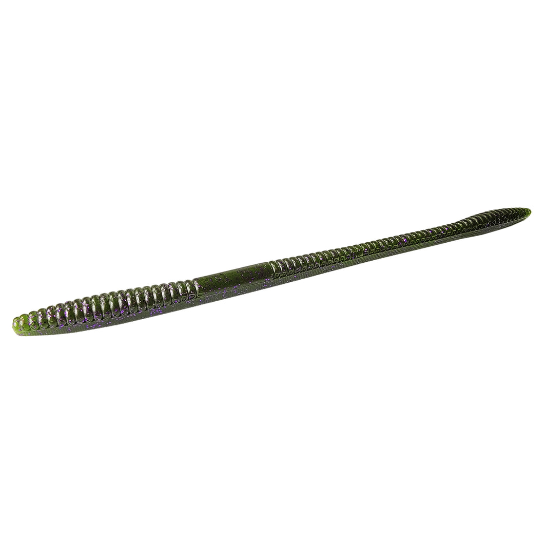 Tackle HD Sweet Stick Worm 7.5-Inch 20-Pack - Green Pumpkin Purple