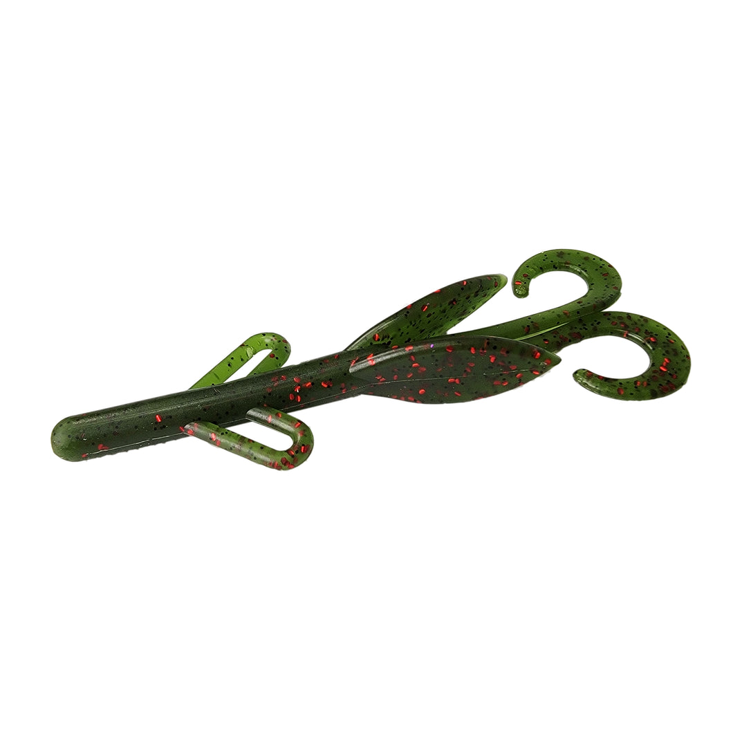 Tackle HD Brush Buster 5-Inch 12-Pack - Green Pumpkin Red
