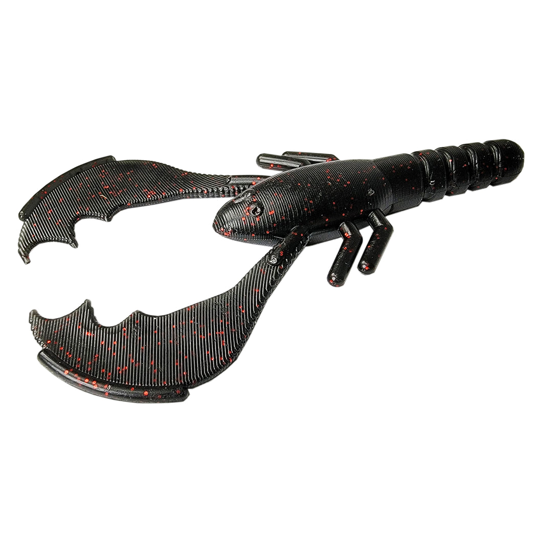 Tackle HD Texas Craw Beaver 4.25-Inch 10-Pack - Black Red Flake