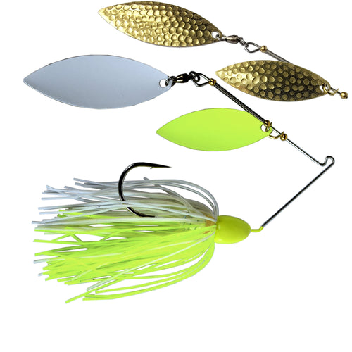 Trophy Bass Co Ozark Flash 3 4 Ounce Chart Head White Chartreuse