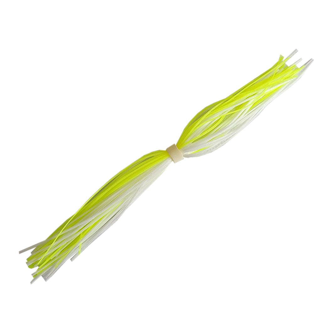 Warrior Standard Jig Skirt 5-Inch 6-Pack - OF White/Chartreuse